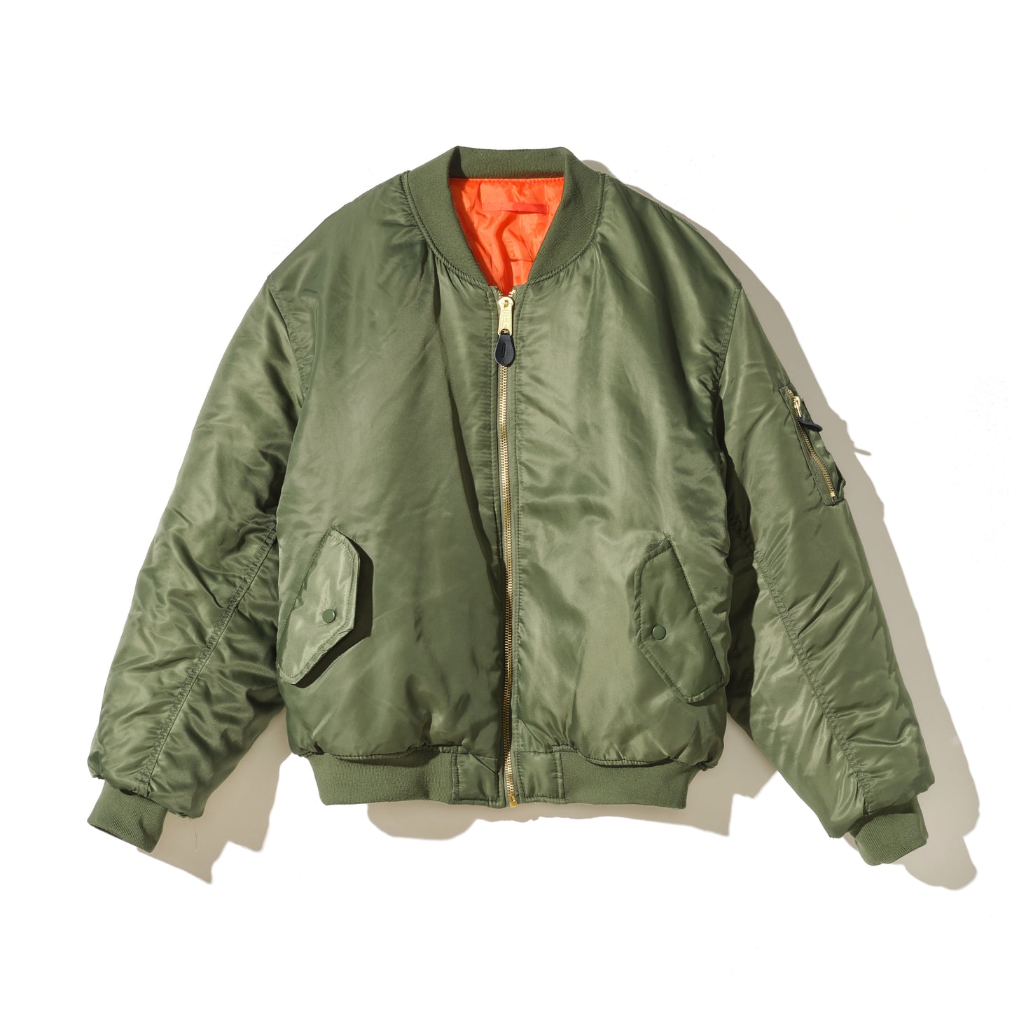 Nylon bomber jacket-embroidered GREEN