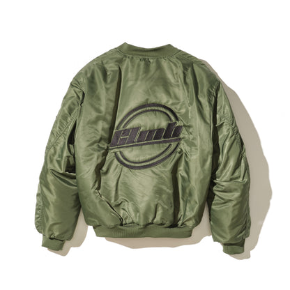 Nylon bomber jacket-embroidered GREEN